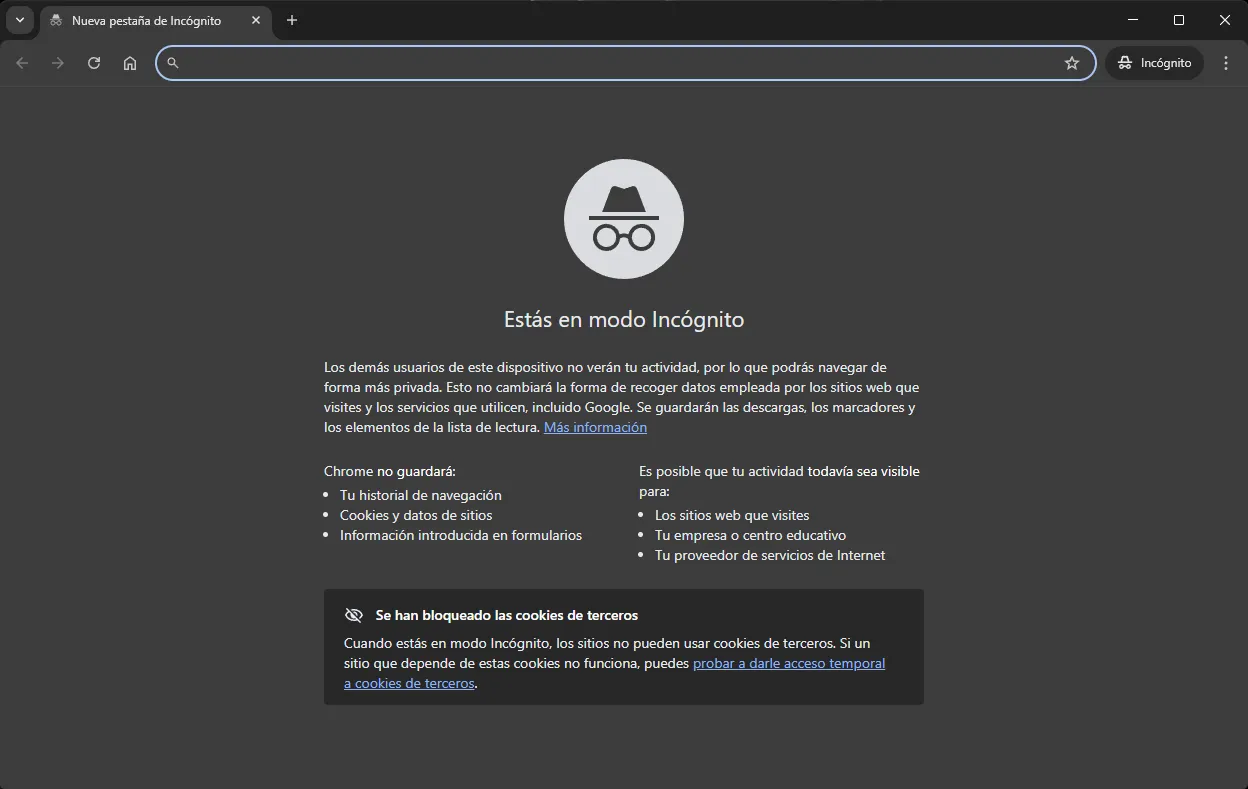 Muestra el resultado del navegador ya preconfigurado